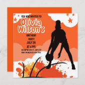 Basketball Geburtstagsparty, Basketball Player Inv Einladung (Vorne/Hinten)