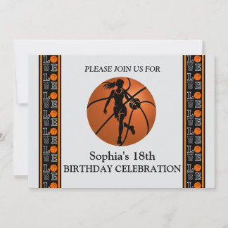 Basketball Geburtstagsparty, Basketball-Spieler In Einladung