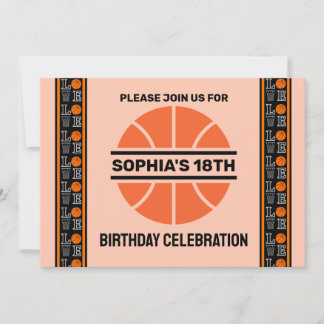 Basketball Geburtstagsparty, Basketball-Spieler In Einladung