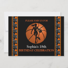 Basketball Geburtstagsparty, Basketball-Spieler In Einladung