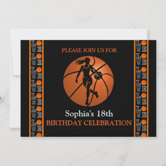 Basketball Geburtstagsparty, Basketball-Spieler In Einladung