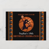 Basketball Geburtstagsparty, Basketball-Spieler In Einladung (Vorne/Hinten)