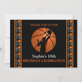 Basketball Geburtstagsparty, Basketball-Spieler In Einladung