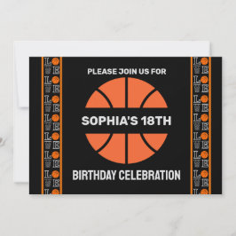 Basketball Geburtstagsparty, Basketball-Spieler In Einladung