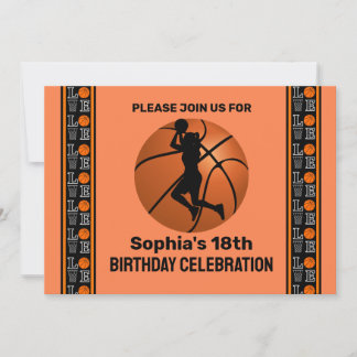 Basketball Geburtstagsparty, Basketball-Spieler In Einladung