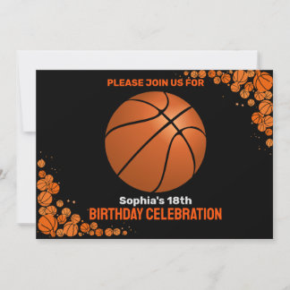 Basketball Geburtstagsparty, Basketball-Spieler In Einladung