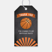 Basketball Geburtstagsparty Danke Geschenkanhänger (Rückseite)