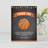 Basketball Geburtstagsparty Dankeskarte (Stehend Vorderseite)