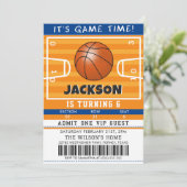 Basketball Geburtstagsparty Einladung (Stehend Vorderseite)