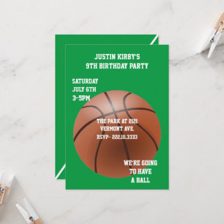 Basketball Geburtstagsparty Einladung