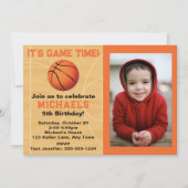 Basketball Geburtstagsparty Einladung (Vorderseite)