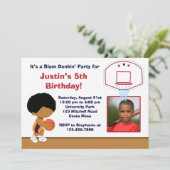 Basketball Geburtstagsparty Einladung (Stehend Vorderseite)