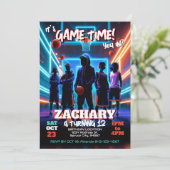 Basketball Geburtstagsparty Einladung (Stehend Vorderseite)