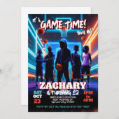 Basketball Geburtstagsparty Einladung (Vorne/Hinten)