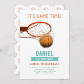 Basketball Geburtstagsparty Einladung (Vorne/Hinten)