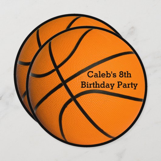 Basketball Geburtstagsparty Einladung (Vorne/Hinten)
