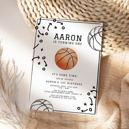 Basketball Geburtstagsparty Einladung
