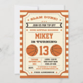 Basketball Geburtstagsparty Einladung (Vorderseite)