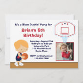 Basketball Geburtstagsparty Einladung (Vorderseite)