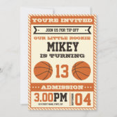 Basketball Geburtstagsparty Einladung (Vorderseite)