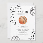 Basketball Geburtstagsparty Einladung (Vorderseite)