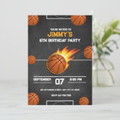 Basketball Geburtstagsparty Einladung (Stehend Vorderseite)