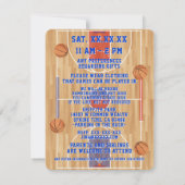 Basketball Geburtstagsparty Foto Einladung (Rückseite)