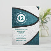 Basketball-Geburtstagsparty für aquamarine Girls Einladung (Stehend Vorderseite)