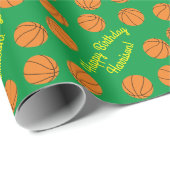 Basketball Geburtstagsparty Geschenkpapier (Rolleneckpunkt)