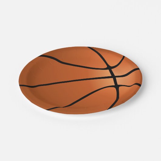 Basketball Geburtstagsparty Pappteller (Schrägansicht)