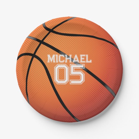 Basketball Geburtstagsparty Pappteller (Vorderseite)