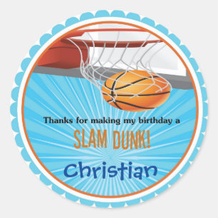Basketball Geburtstagsparty Stickers