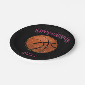 Basketball Geburtstagsparty Teller für Mädchen (Schrägansicht)