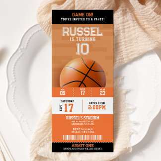 Basketball Geburtstagsparty Ticket Einladung