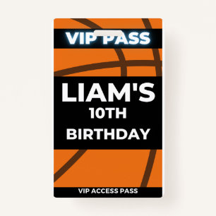 Basketball Geburtstagsparty VIP Pass Ausweis