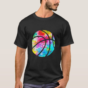 Basketball-Gefärbte Krawatte - Rainbow Trippy Hipp T-Shirt