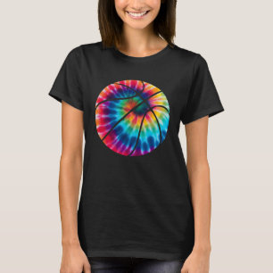 Basketball Gefärbte Krawatte Rainbow Trippy Hippie T-Shirt