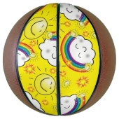 Basketball Gelber Regenbogen Sonnenwolken (Vertikal)