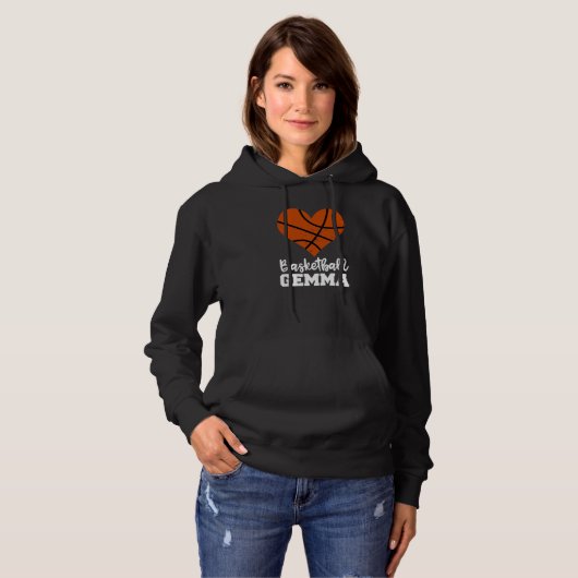 Basketball Gemma Basketball Heart Grandma Gemma Hoodie (Vorne ganz)
