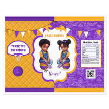 Basketball Gender Reveal Chip Bag Lila & Gold