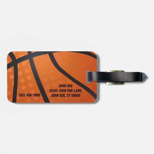 Basketball Gepäckanhänger (Rückseite horizontal)