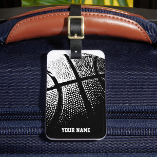 Basketball-Gepäckanhänger mit Namen oder Monogramm Gepäckanhänger