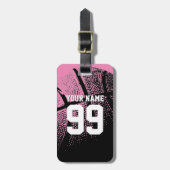 Basketball-Gepäckmarke pink für Spieler und Ventil Gepäckanhänger (Vorderseite vertikal)