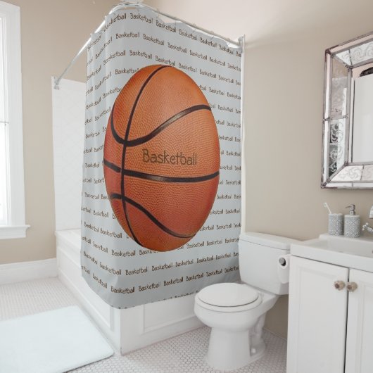 Basketball gepolsterter Text-Design-Duschvorhang Duschvorhang (Beispiel)