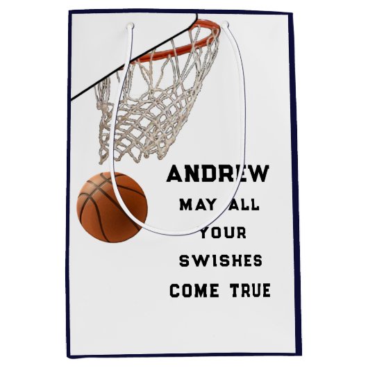 Basketball Geschenk Mittlere Geschenktasche Mittlere Geschenktüte (Vorderseite)