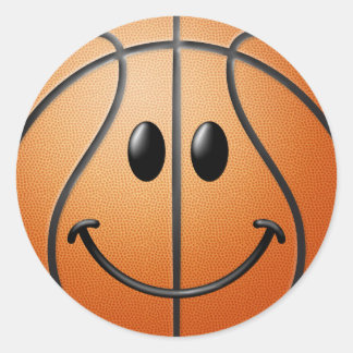 Basketball Gesicht Runder Aufkleber