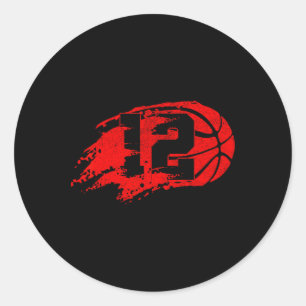 Basketball gestört 12. 12. Geburtstag Pa Runder Aufkleber