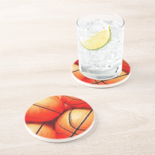Basketball Getränkeuntersetzer (Seite)