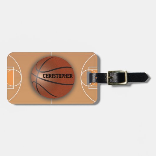 Basketball-Gewohnheits-Gepäckanhänger Gepäckanhänger (Vorderseite horizontal)