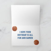 Basketball Giraffe Happy Birthday Card Karte (Innenseite)